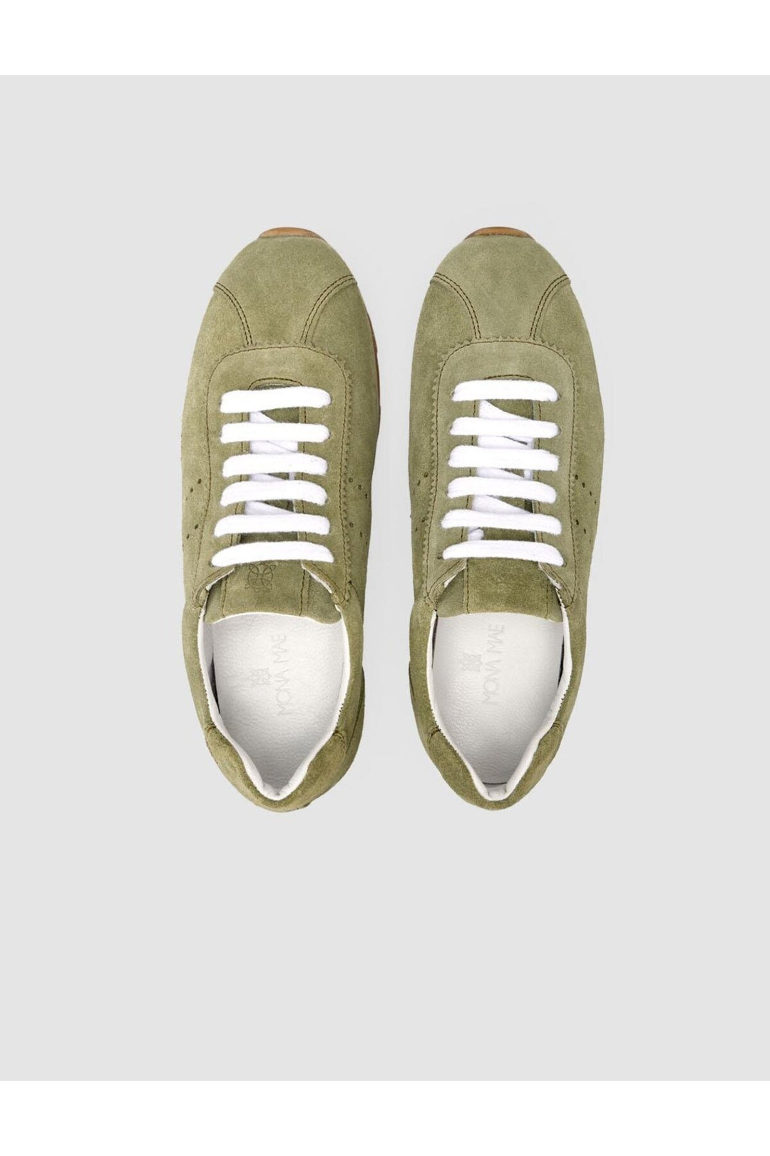 Cabani Shoes MonaMae 100% Cuir Véritable Vert Suédé Baskets Femme - Vert