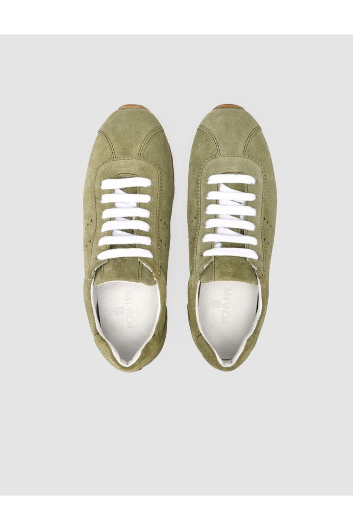 Cabani Shoes MonaMae 100% Cuir Véritable Vert Suédé Baskets Femme - Vert