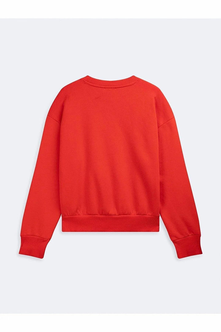 LTB Sweat-shirt rouge imprimé à manches longues et col zéro