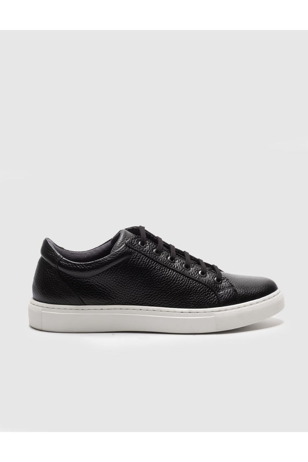 Cabani Shoes Chaussures de sport pour hommes en cuir véritable noires à lacets - Noir