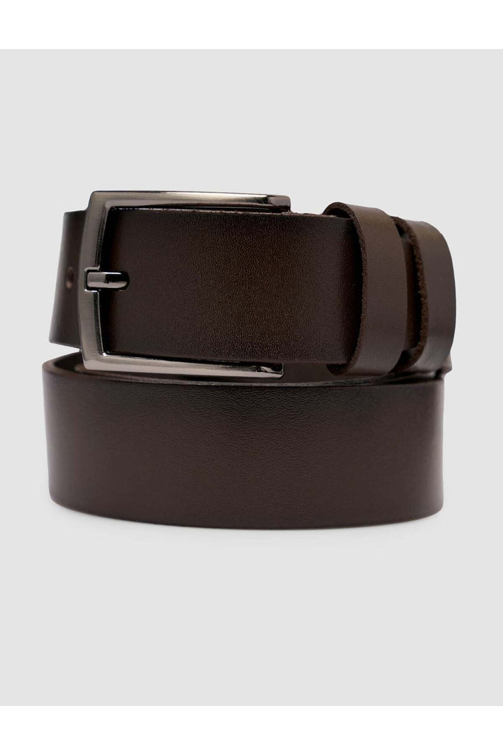 Cabani Shoes Ceinture classique pour homme en cuir véritable de vachette marron - Multicolore