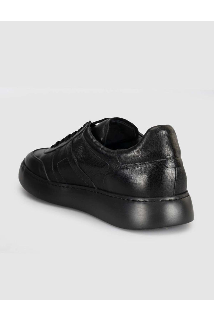 Cabani Shoes Baskets pour hommes en cuir véritable noir - Multicolore