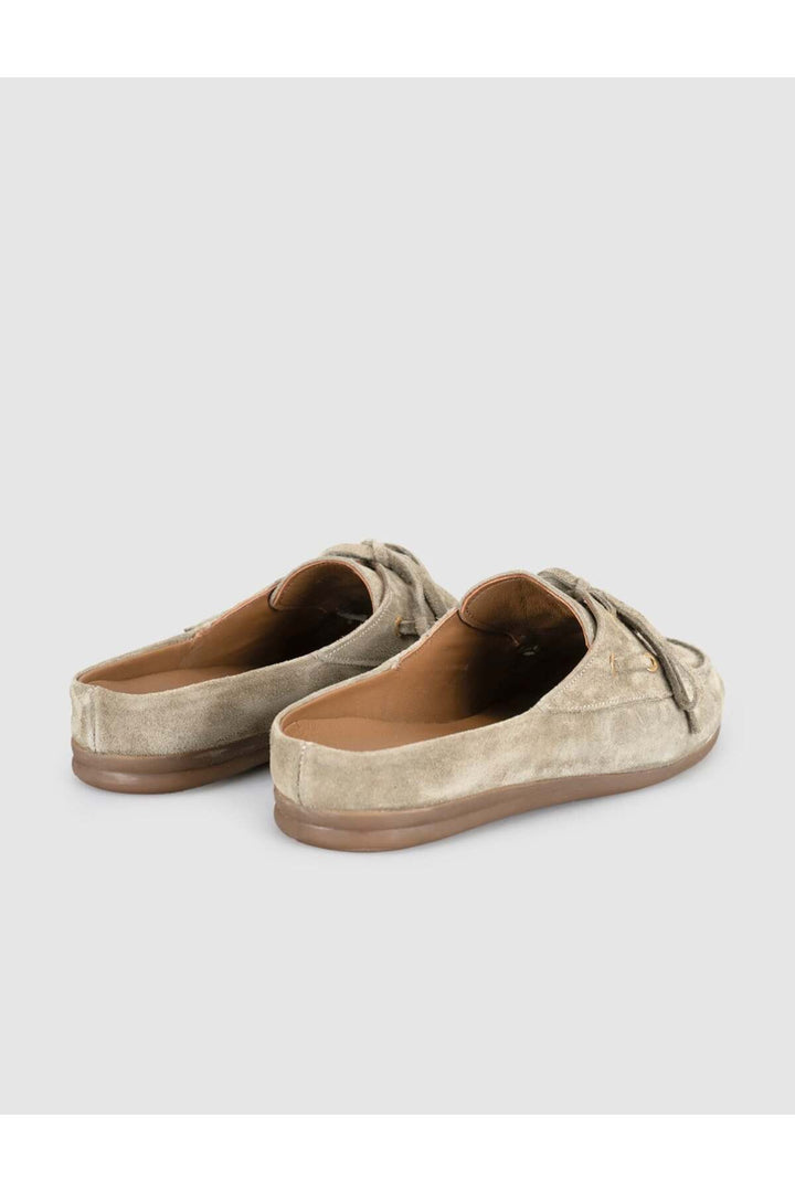 Cabani Shoes Mule loafer femme en cuir suédé beige - Multicolore