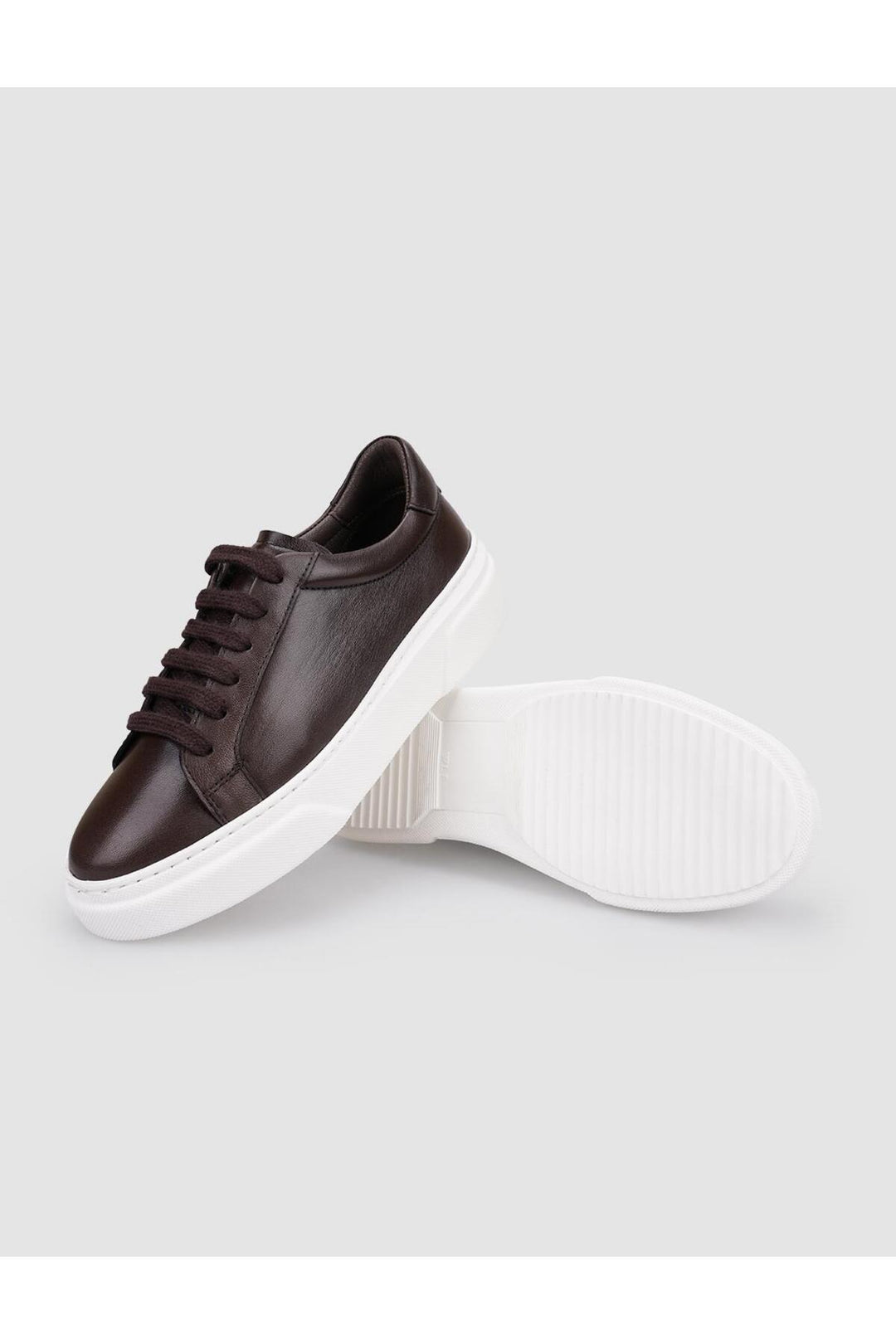 Cabani Shoes Chaussures à lacets pour femmes en cuir véritable marron 100% - Marron