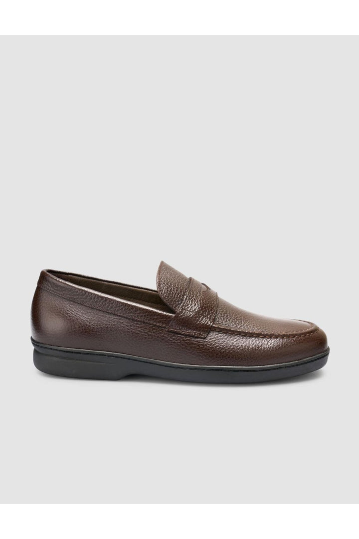 Cabani Shoes Atria 100% Cuir Véritable Mocassins Hommes Marron Foncé Uni - Marron foncé