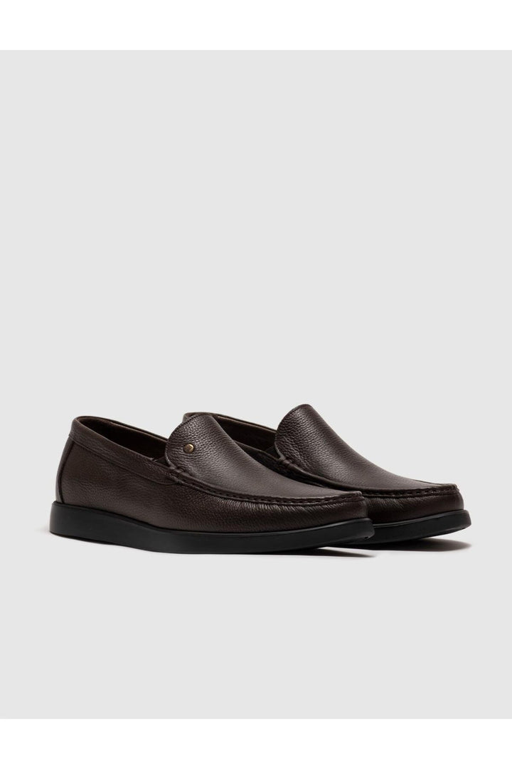 Cabani Shoes Chaussures classiques décontractées pour hommes en cuir véritable marron - Marron