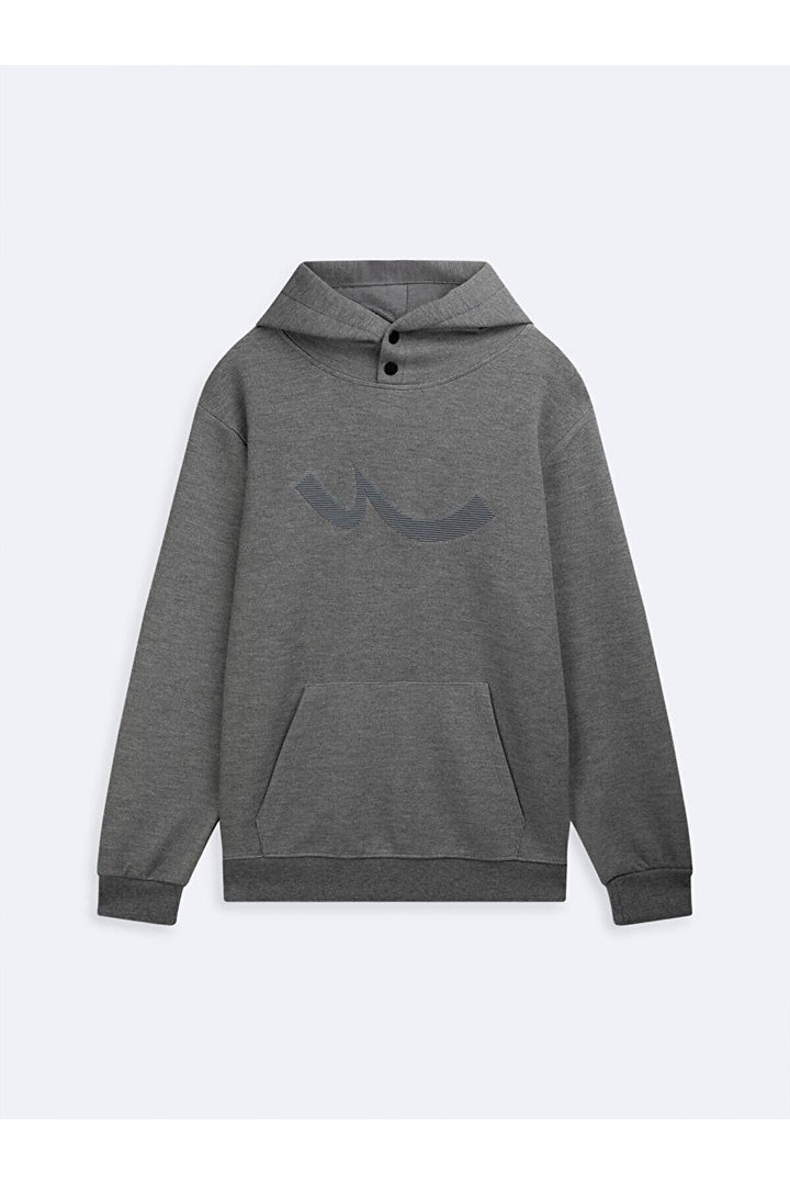 LTB Sweat-shirt anthracite à capuche et manches longues