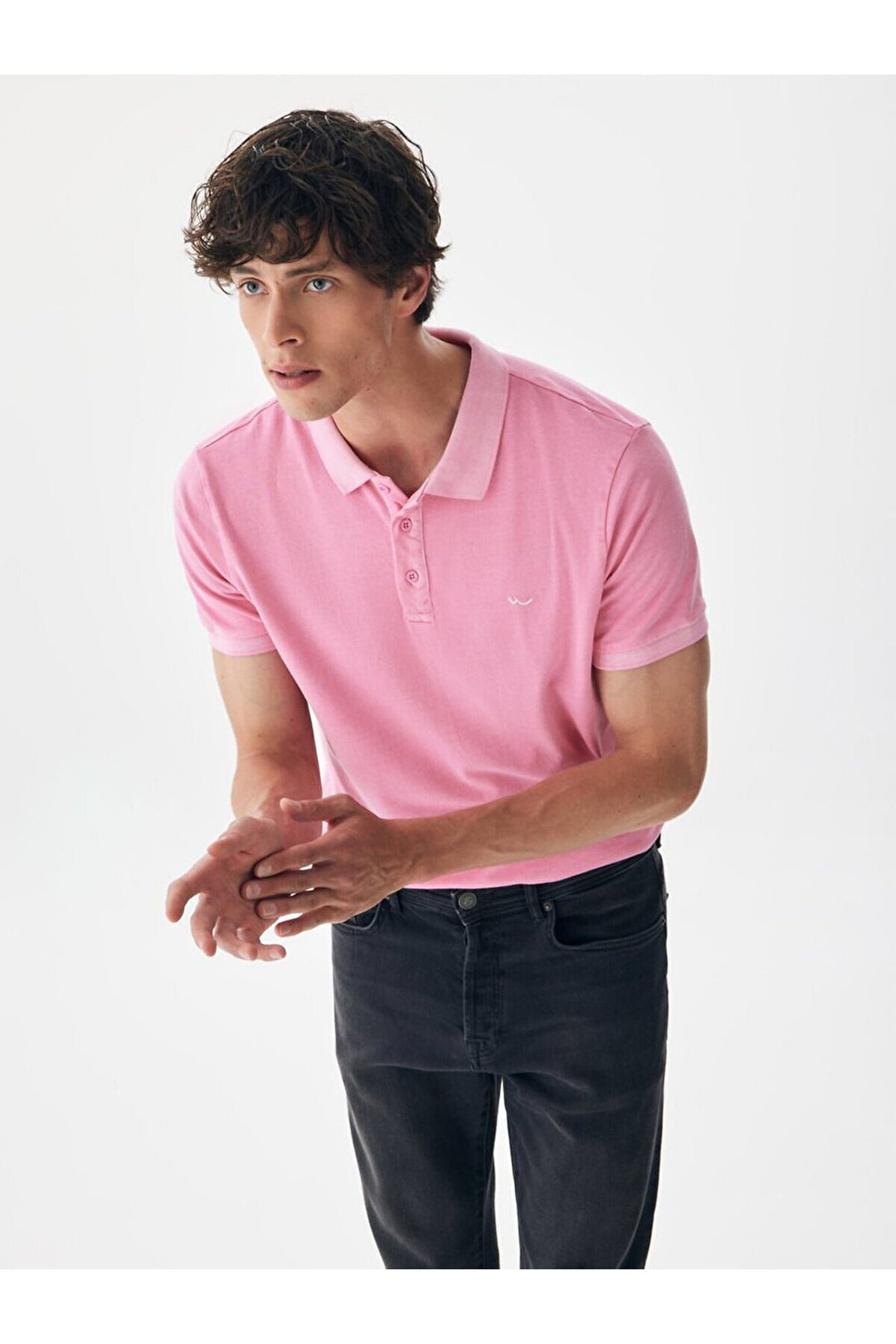 LTB T-shirt rose à col roulé et effet pâle