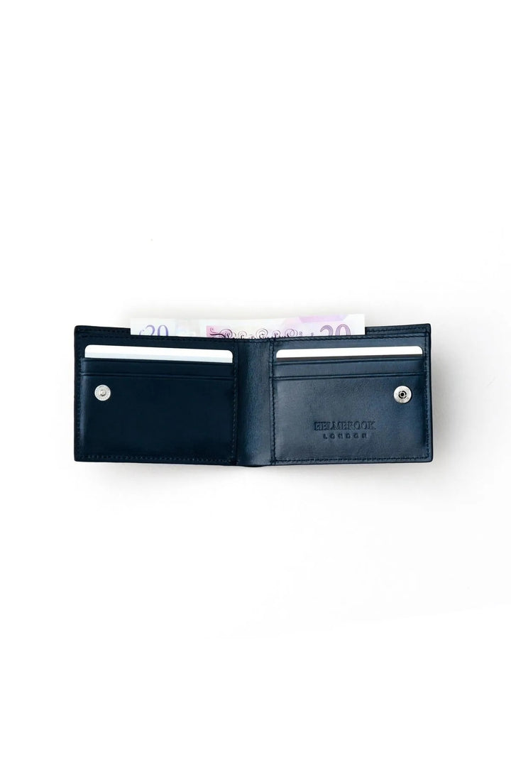helmbrook Portefeuille en cuir véritable pour homme - Conception de poche multi-baie RFID protégée Rigby - Bleu marine