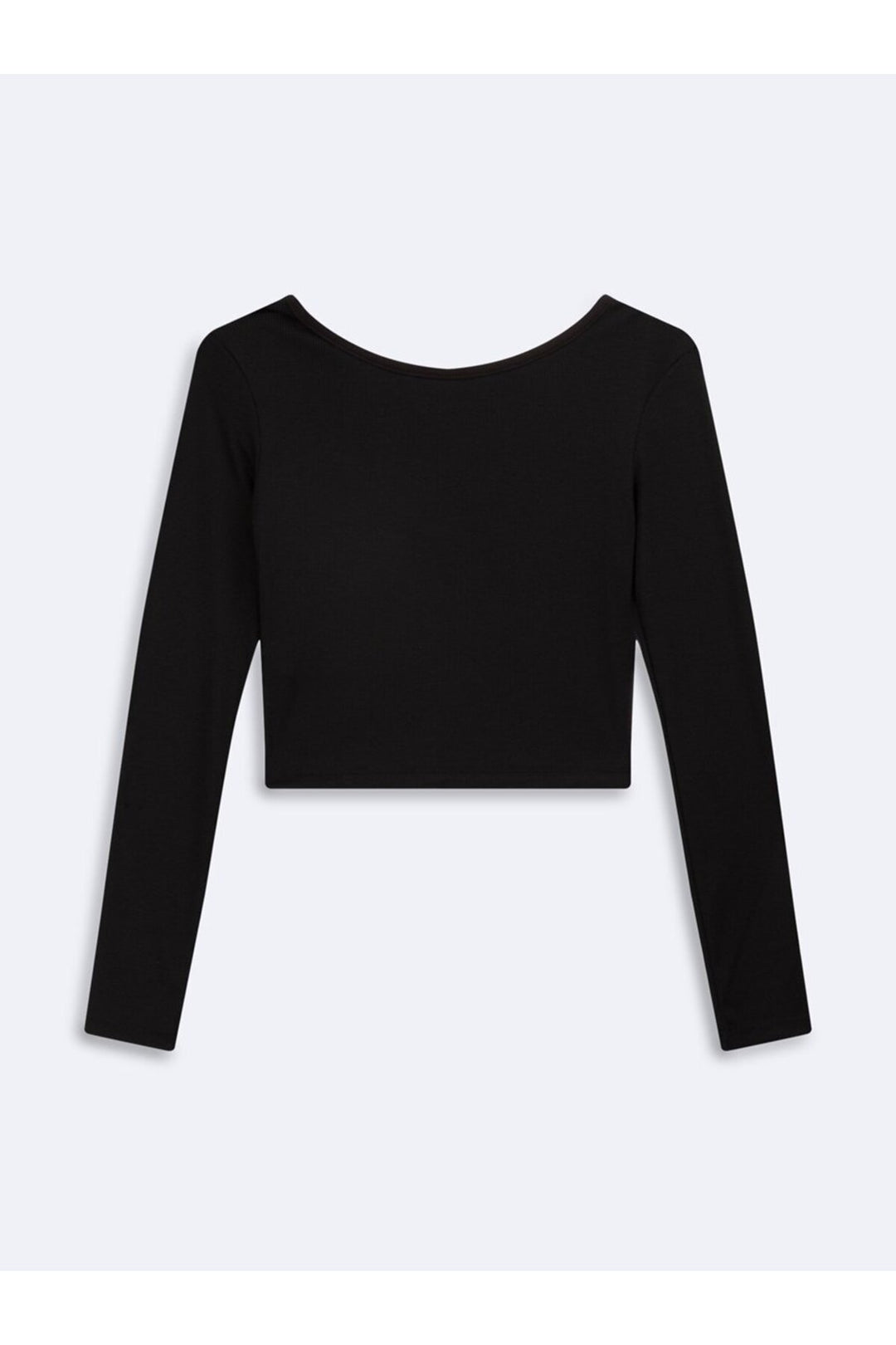 LTB Sweatshirt noir à col bateau crop à manches longues - Noir