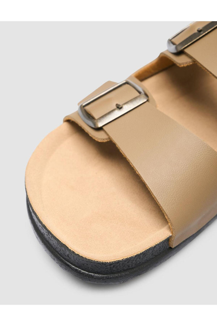 Cabani Shoes Sandale pour homme en vison avec détail de boucle - Vison