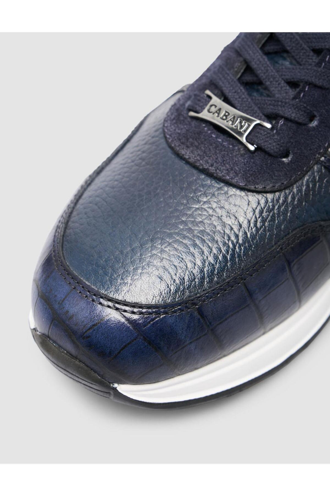 Cabani Shoes %100 Cuir véritable Bleu marine Chaussures de sport pour hommes - Bleu marine
