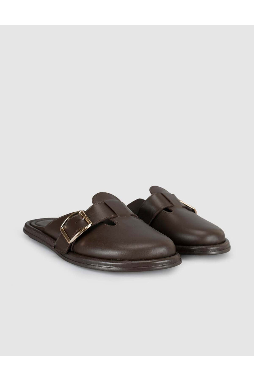 Cabani Shoes Sandales en cuir véritable marron à boucle pour femme - Multicolore