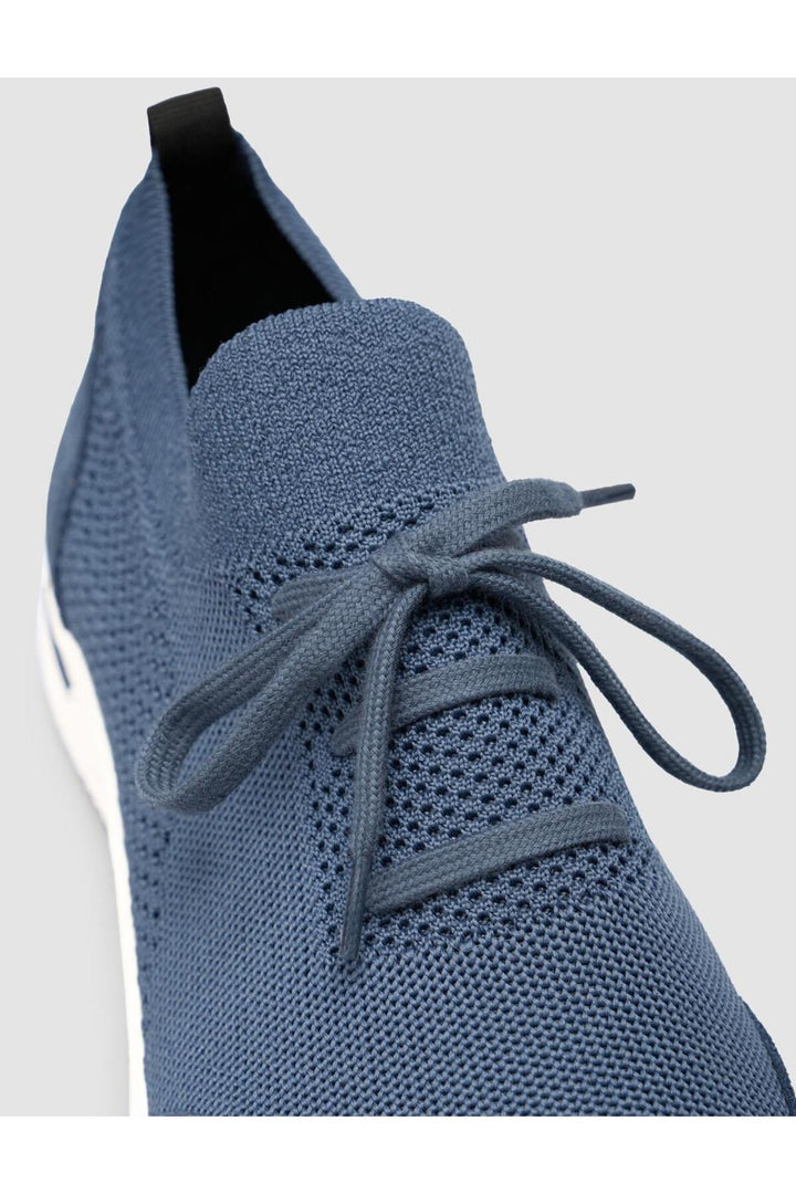 Cabani Shoes Chaussures de sport pour hommes en tricot bleu avec lacets - Bleu