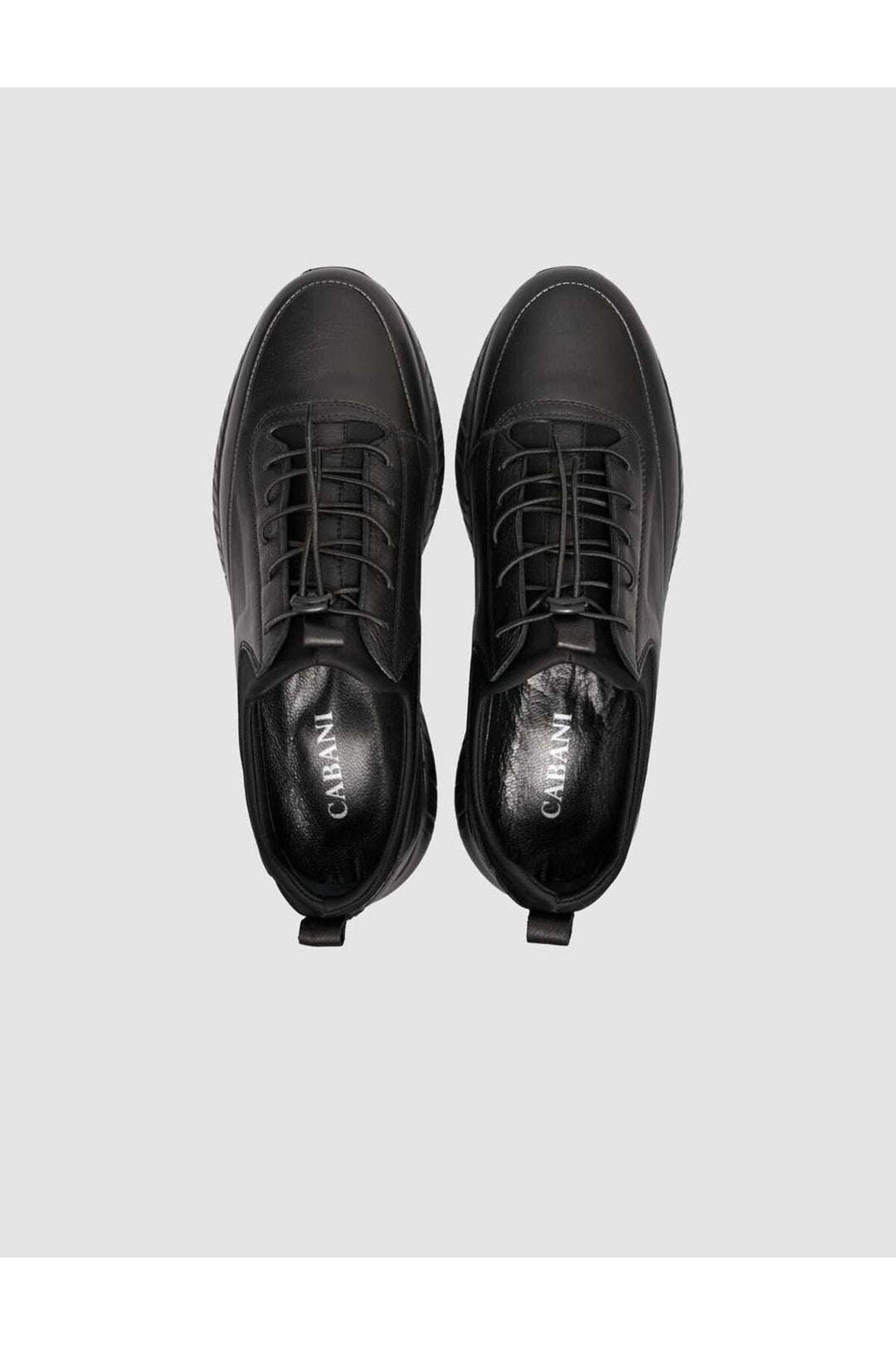 Cabani Shoes Chaussures confort en cuir véritable noires pour hommes - Noir