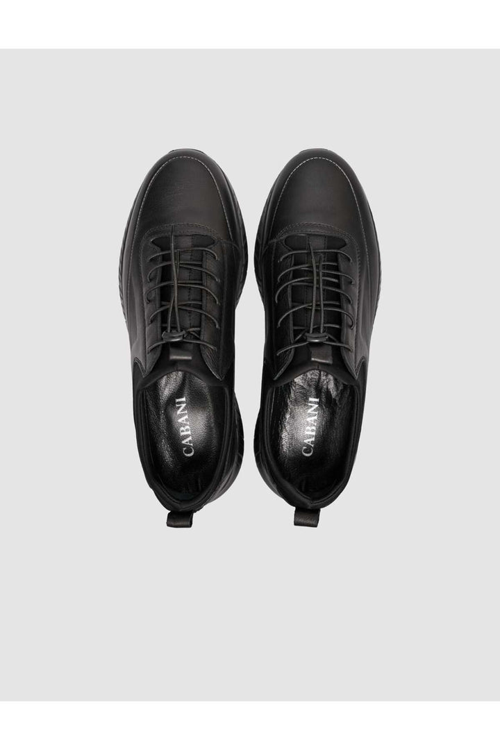 Cabani Shoes Chaussures confort en cuir véritable noires pour hommes - Noir