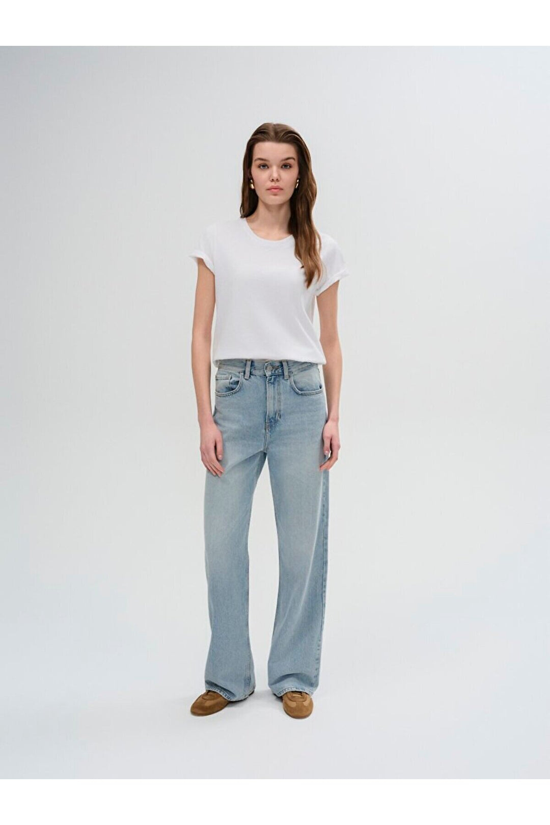 LTB Vıonne H Pantalon large taille haute - Clair Bleu_55733
