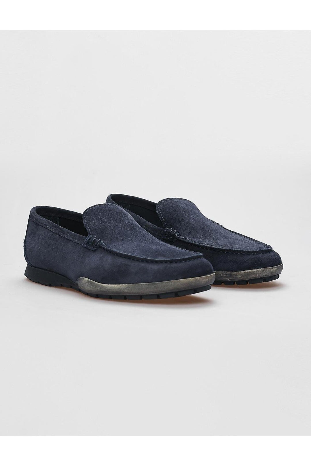 Cabani Shoes Chaussures de ville pour hommes en cuir véritable en suède bleu marine - Bleu marine