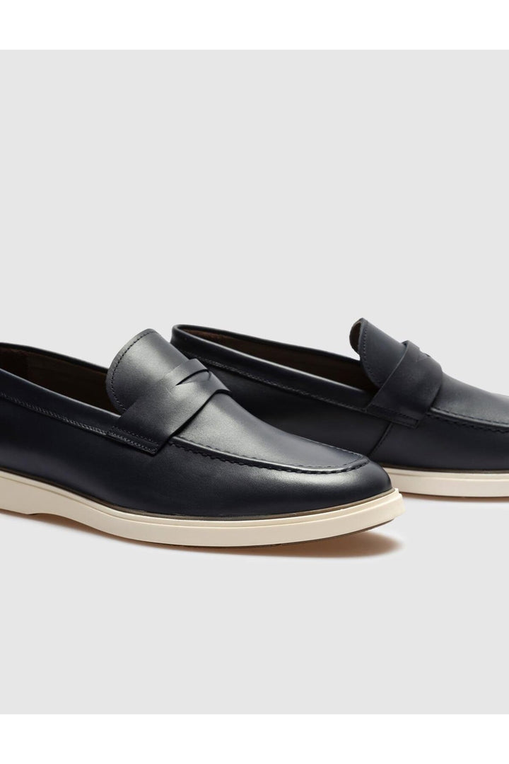 Cabani Shoes Chaussures de ville pour hommes en cuir véritable bleu marine - Bleu marine