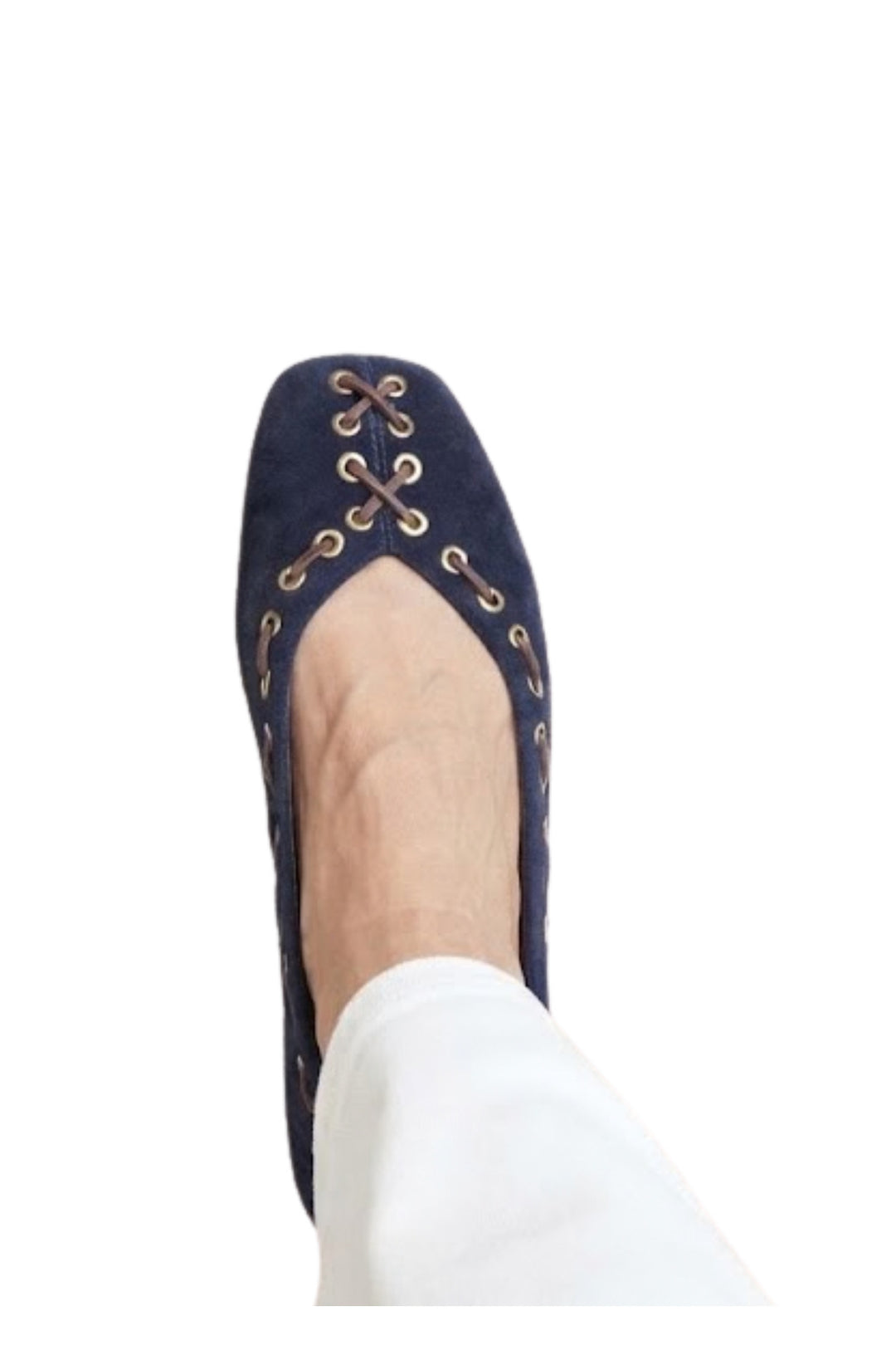 Wavelys DEXA Ballerines en cuir suédé véritable bleu marine à bout métallique avec un confort optimal. - Bleu marine