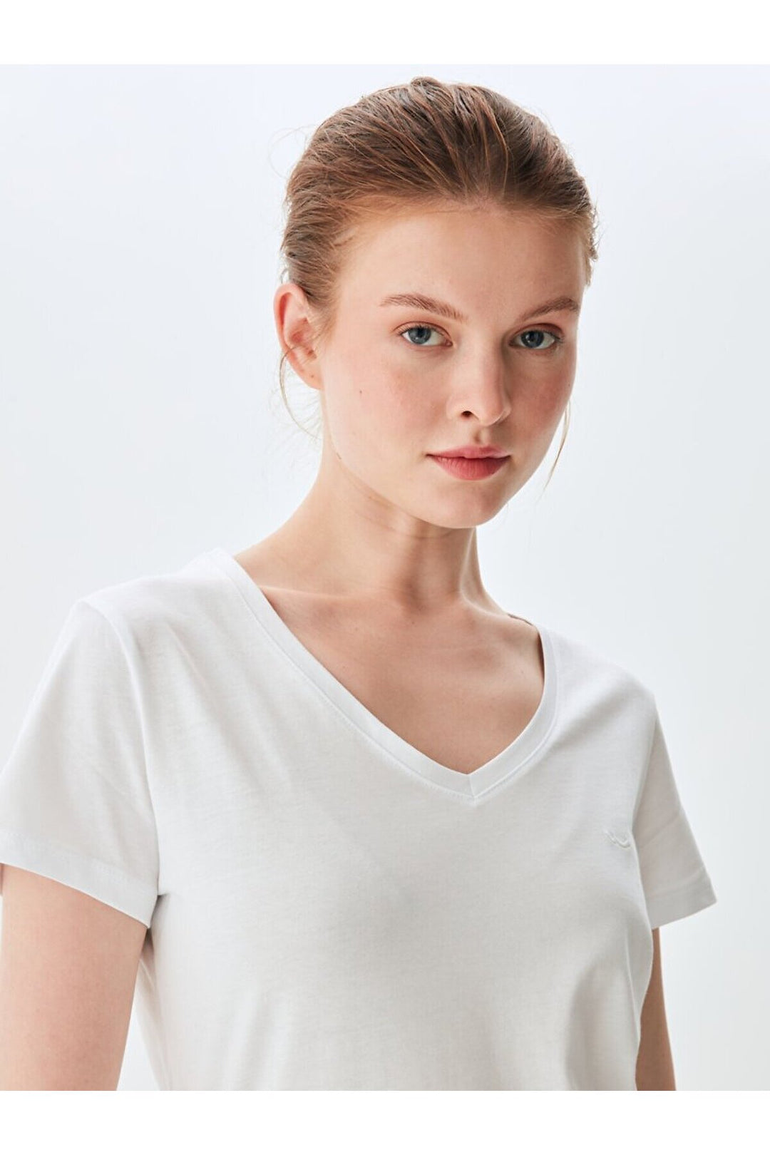 LTB T-shirt blanc classique à manches courtes Pressure avec encolure en V