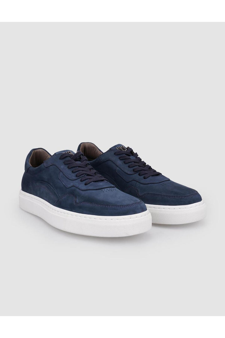 Cabani Shoes Chaussures de sport pour hommes en nubuck bleu marine à lacets - Bleu marine