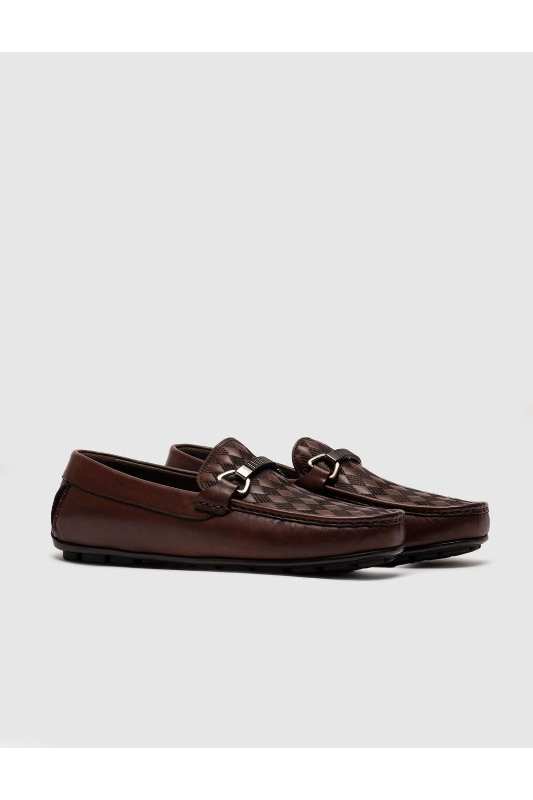 Cabani Shoes Chaussures Loafer pour Homme en Cuir Véritable Marron avec Ceinture - Marron
