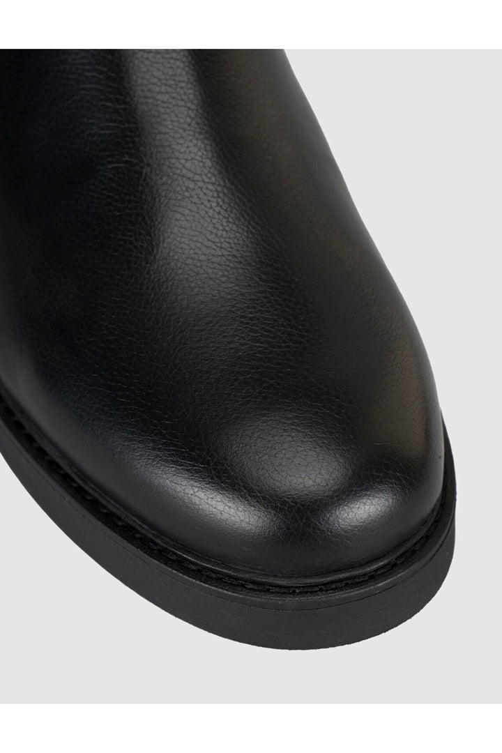 Cabani Shoes Bottines pour hommes en cuir véritable avec fourrure noire et fermeture éclair - Multicolore
