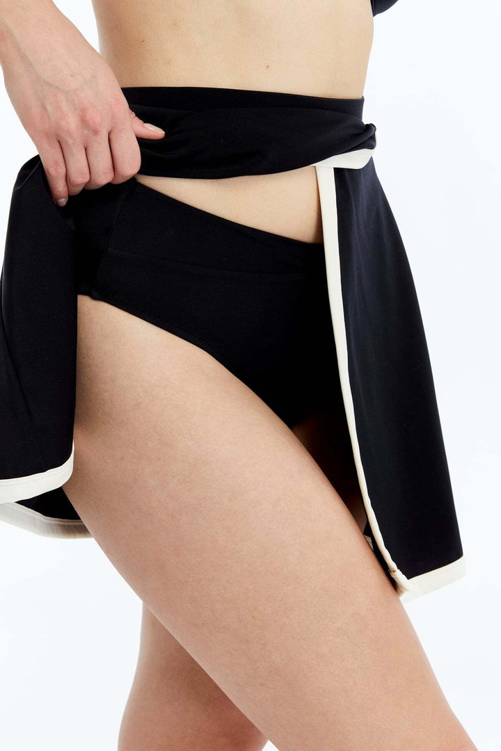 Lovely Things Bas de bikini à jupe MARY - Noir - Blanc