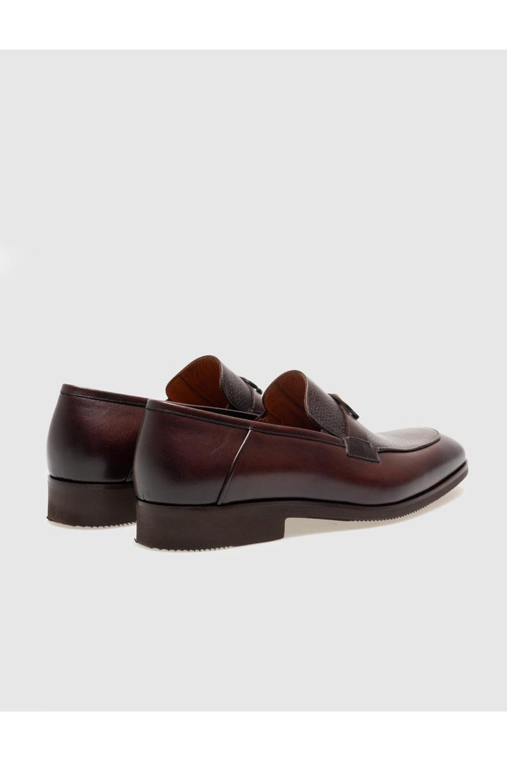 Cabani Shoes Chaussures classiques pour hommes en cuir véritable marron avec boucle - Marron