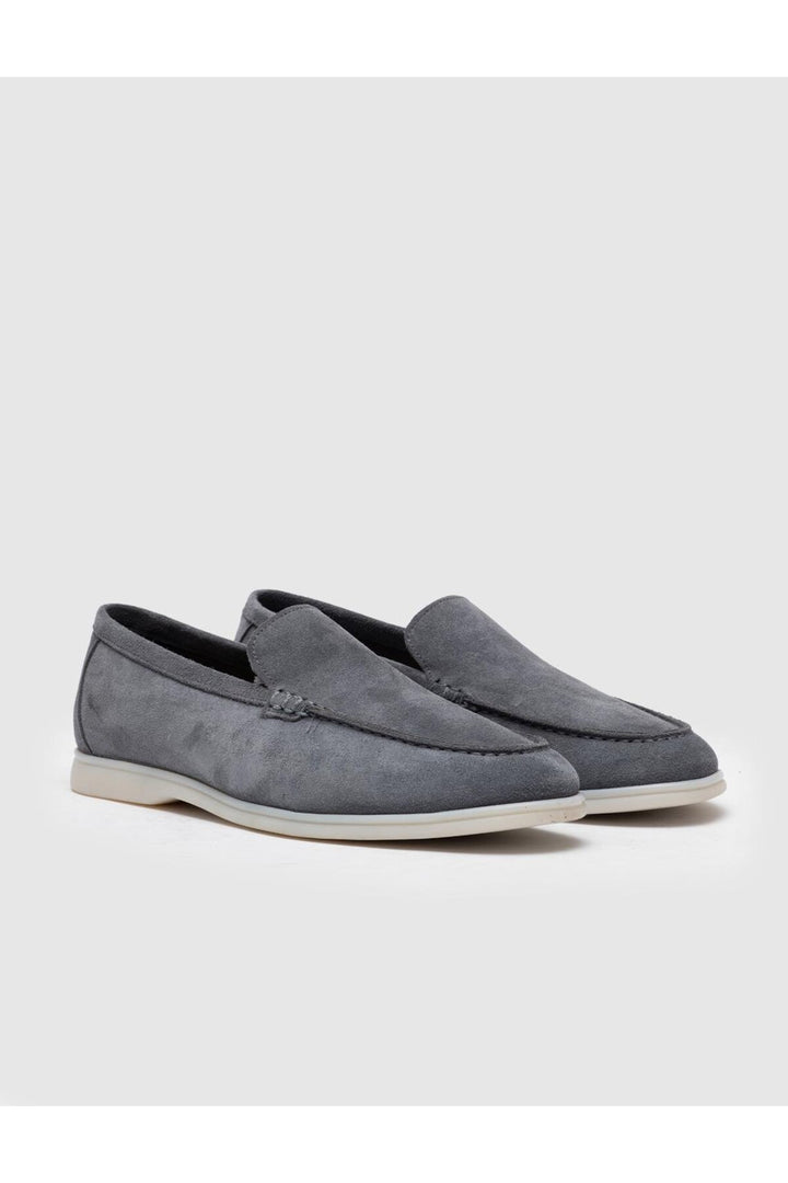 Cabani Shoes Chaussures de ville pour hommes en cuir véritable suédé gris - Multicolore