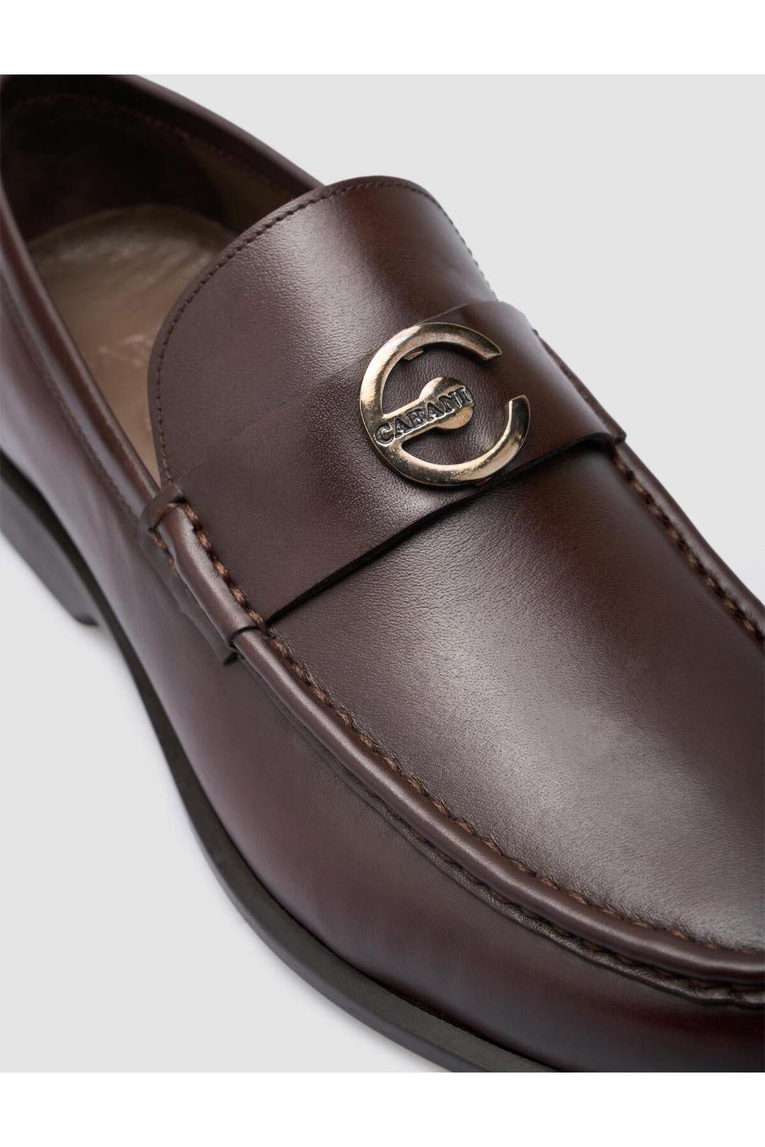 Cabani Shoes Chaussures de ville pour hommes en cuir véritable marron avec boucle à 100%. - Marron