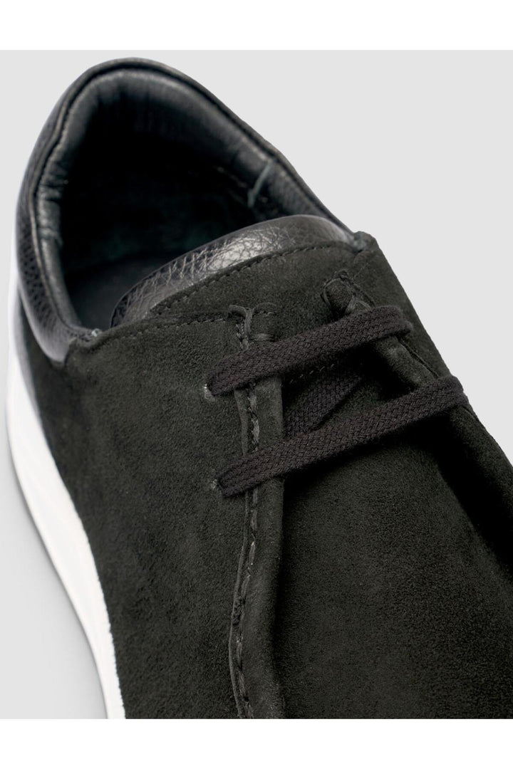 Cabani Shoes Chaussures décontractées pour hommes en cuir suédé noir 100% véritable - Noir