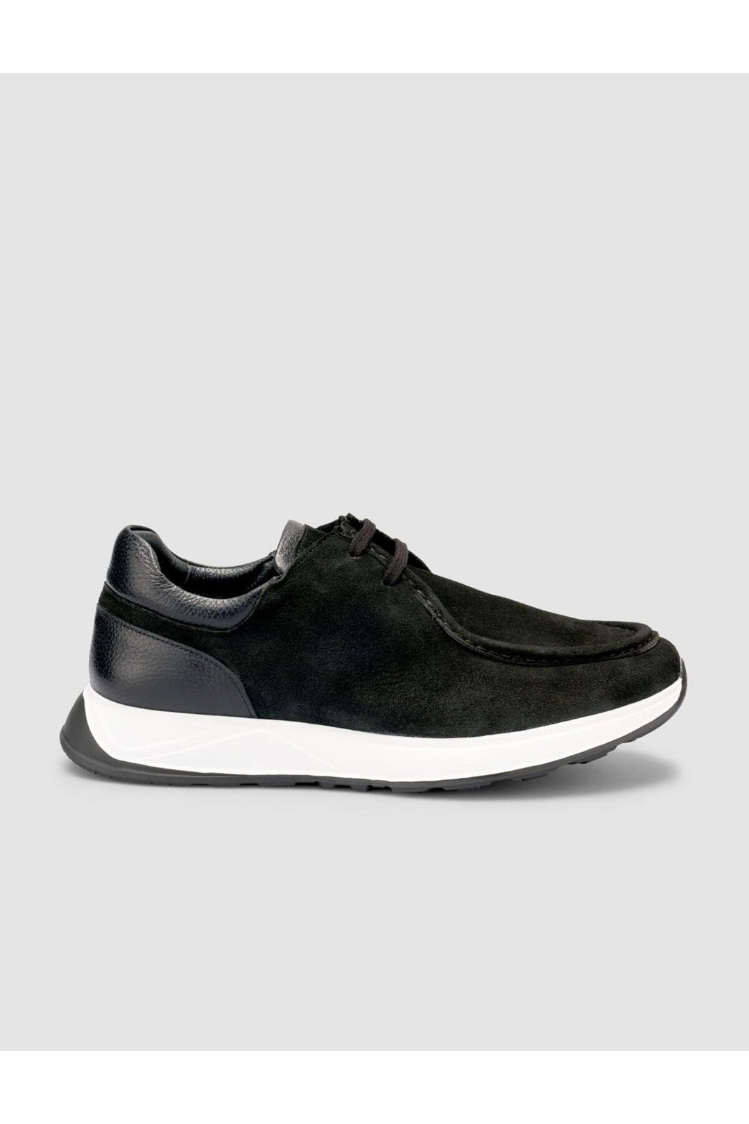 Cabani Shoes Chaussures décontractées pour hommes en cuir suédé noir 100% véritable - Noir