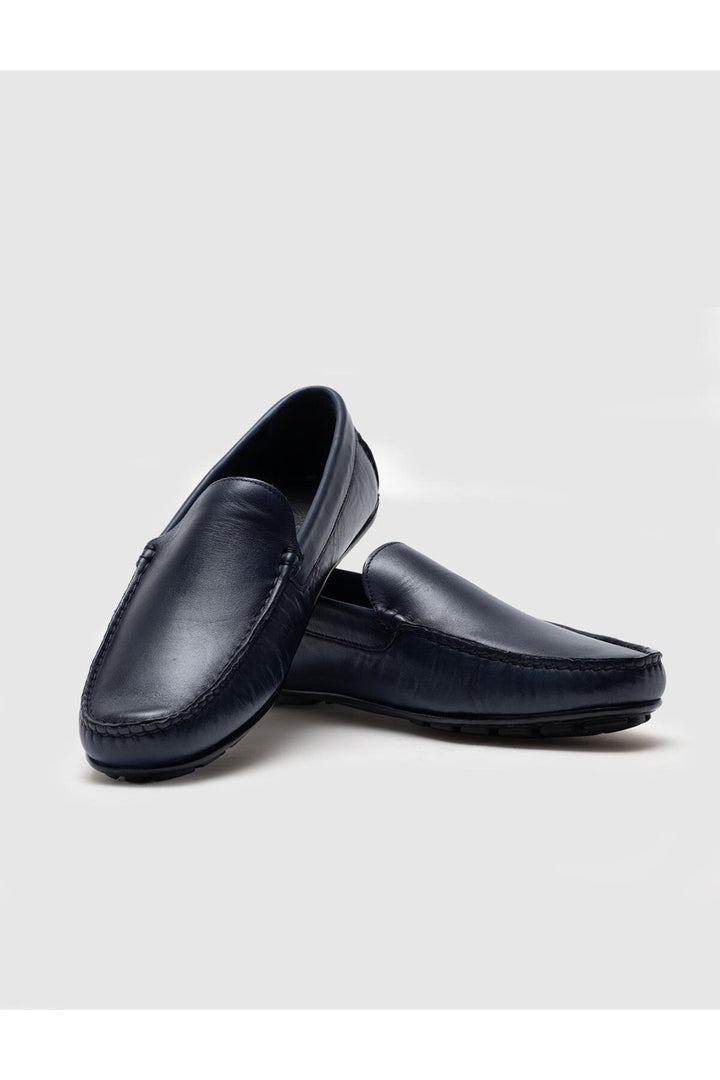 Cabani Shoes Chaussures Loafer pour hommes en cuir véritable bleu marine d'été - Bleu marine