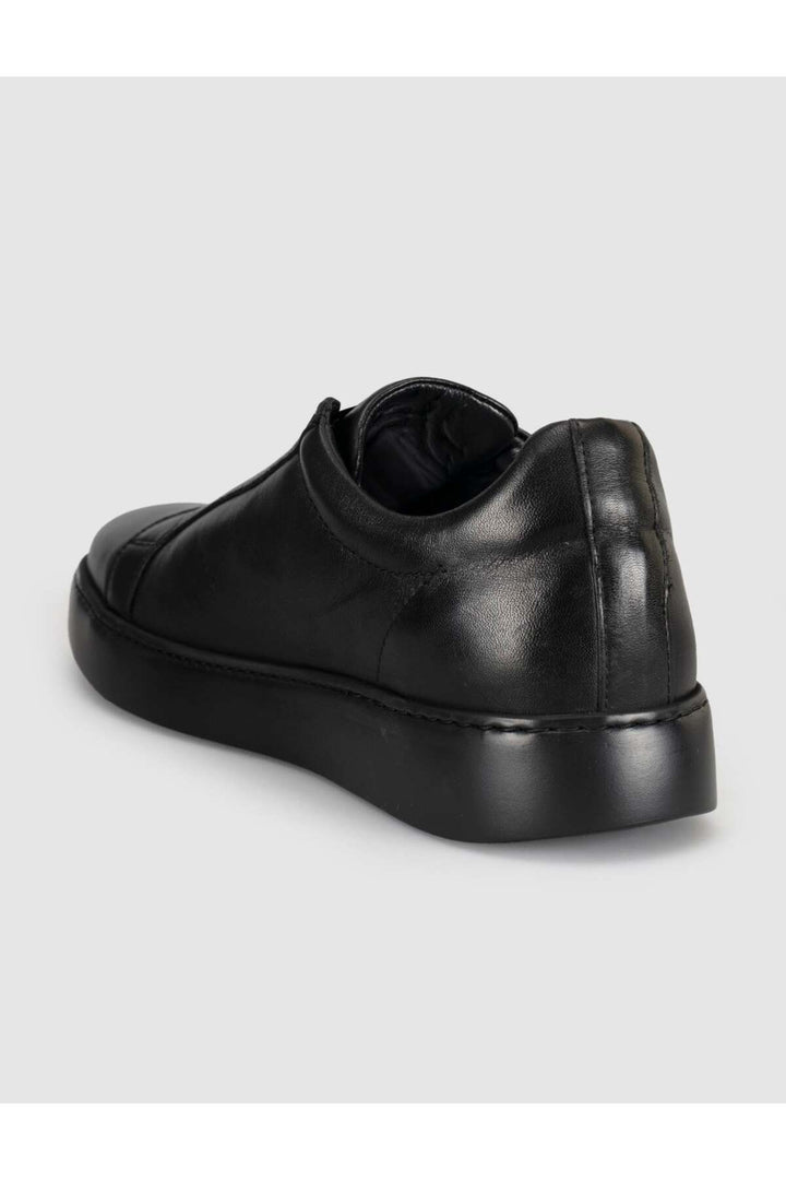 Cabani Shoes Baskets décontractées pour hommes en cuir véritable noir - Multicolore
