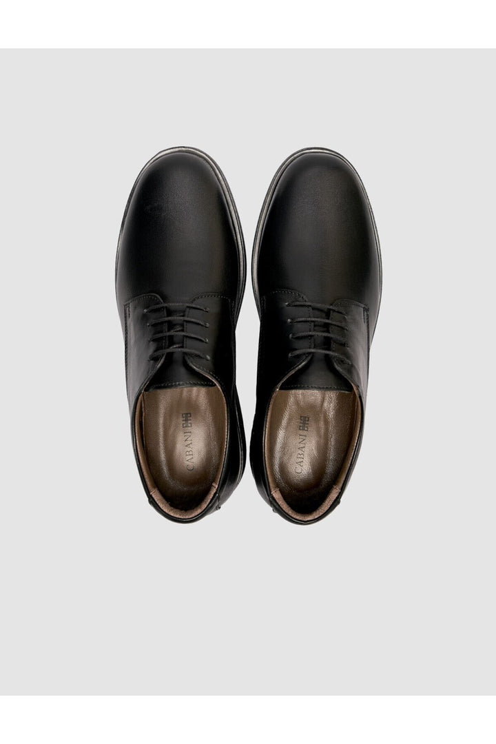Cabani Shoes Chaussures classiques pour hommes en cuir véritable noires à lacets - Multicolore
