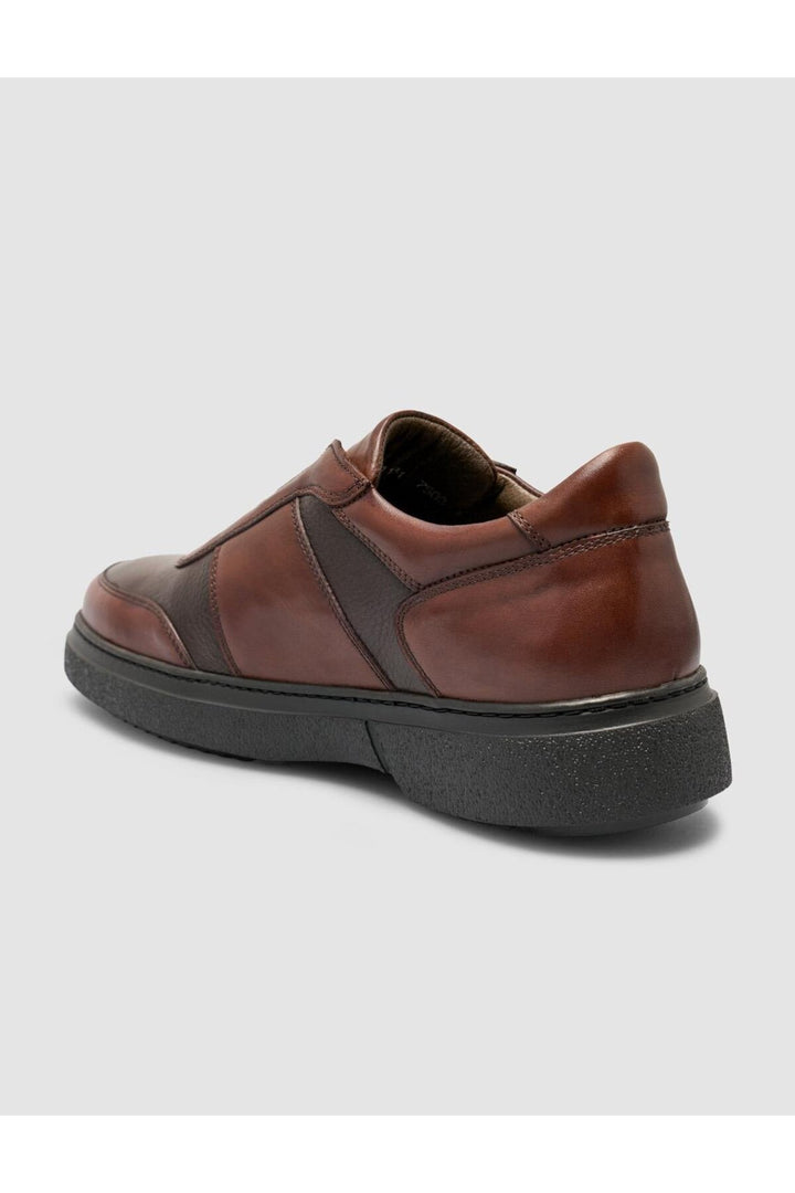 Cabani Shoes Chaussures de sport pour hommes en cuir véritable marron - Marron