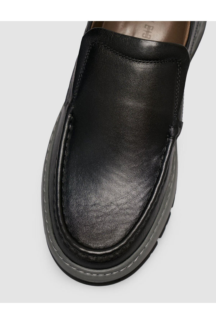 Cabani Shoes Chaussures Loafer pour Homme en Cuir Véritable Noires - Multicolore
