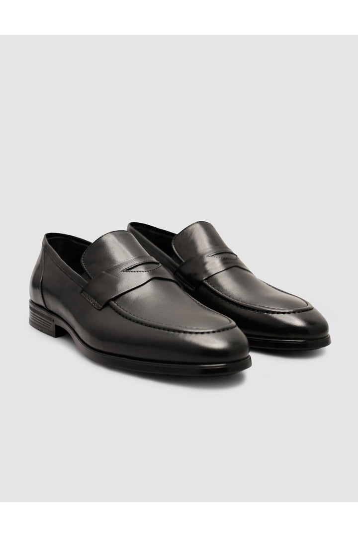 Cabani Shoes %100 Cuir Véritable Chaussures Loafers Classiques Noires pour Hommes - Noir