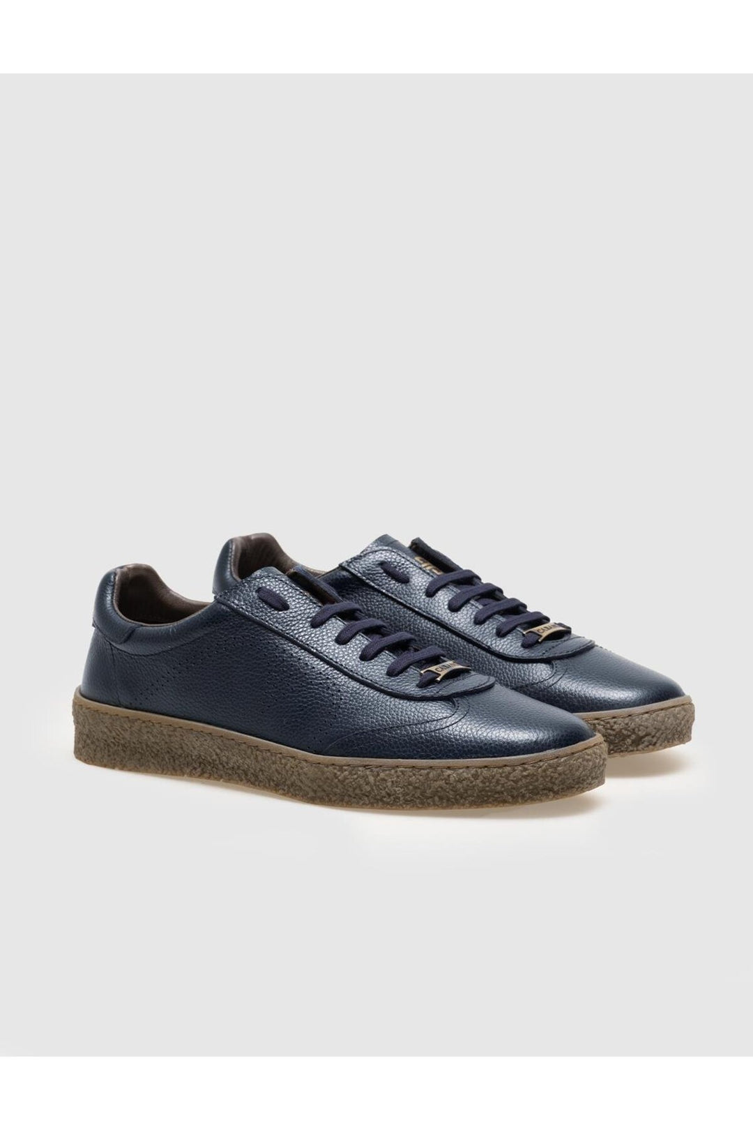Cabani Shoes Chaussures de sport pour hommes en cuir véritable avec lacets et semelle en caoutchouc Bleu marine - Bleu marine