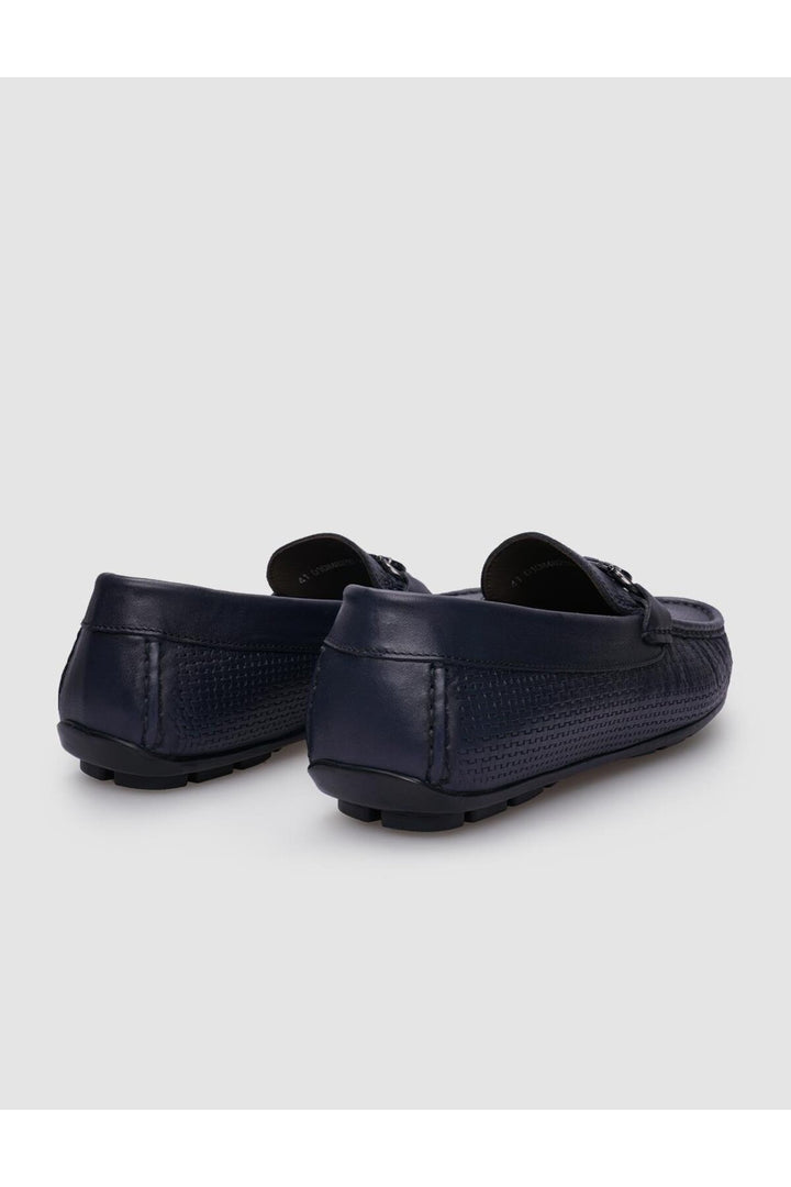 Cabani Shoes Moraza %100 Cuir Véritable Mocassin Homme à Boucle Bleu marine - Bleu marine