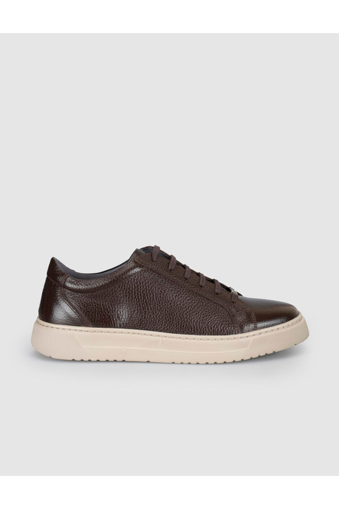 Cabani Shoes Baskets décontractées pour hommes en cuir véritable marron - Marron