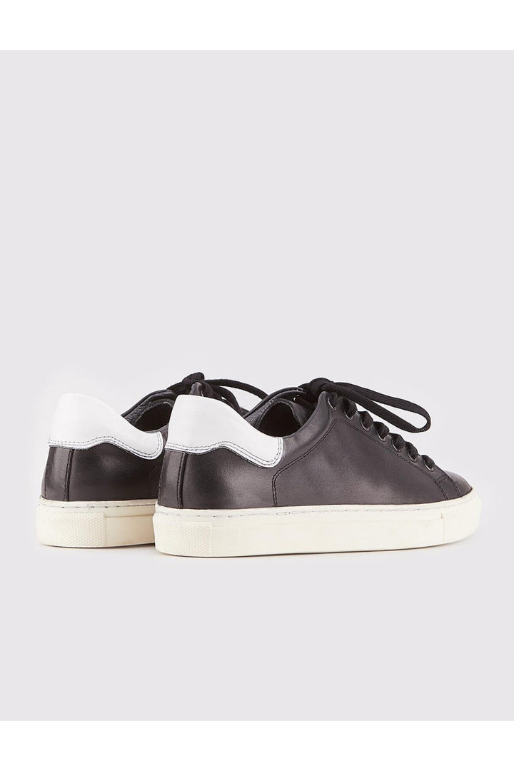 Cabani Shoes Baskets de sport pour femmes en cuir véritable noir à lacets - Multicolore