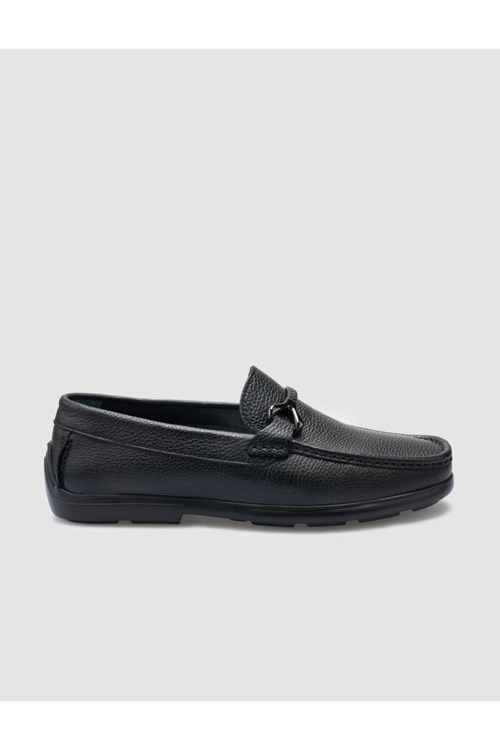 Cabani Shoes Tivra %100 Cuir Véritable Noir Détail Boucle Mocassins Homme - Noir