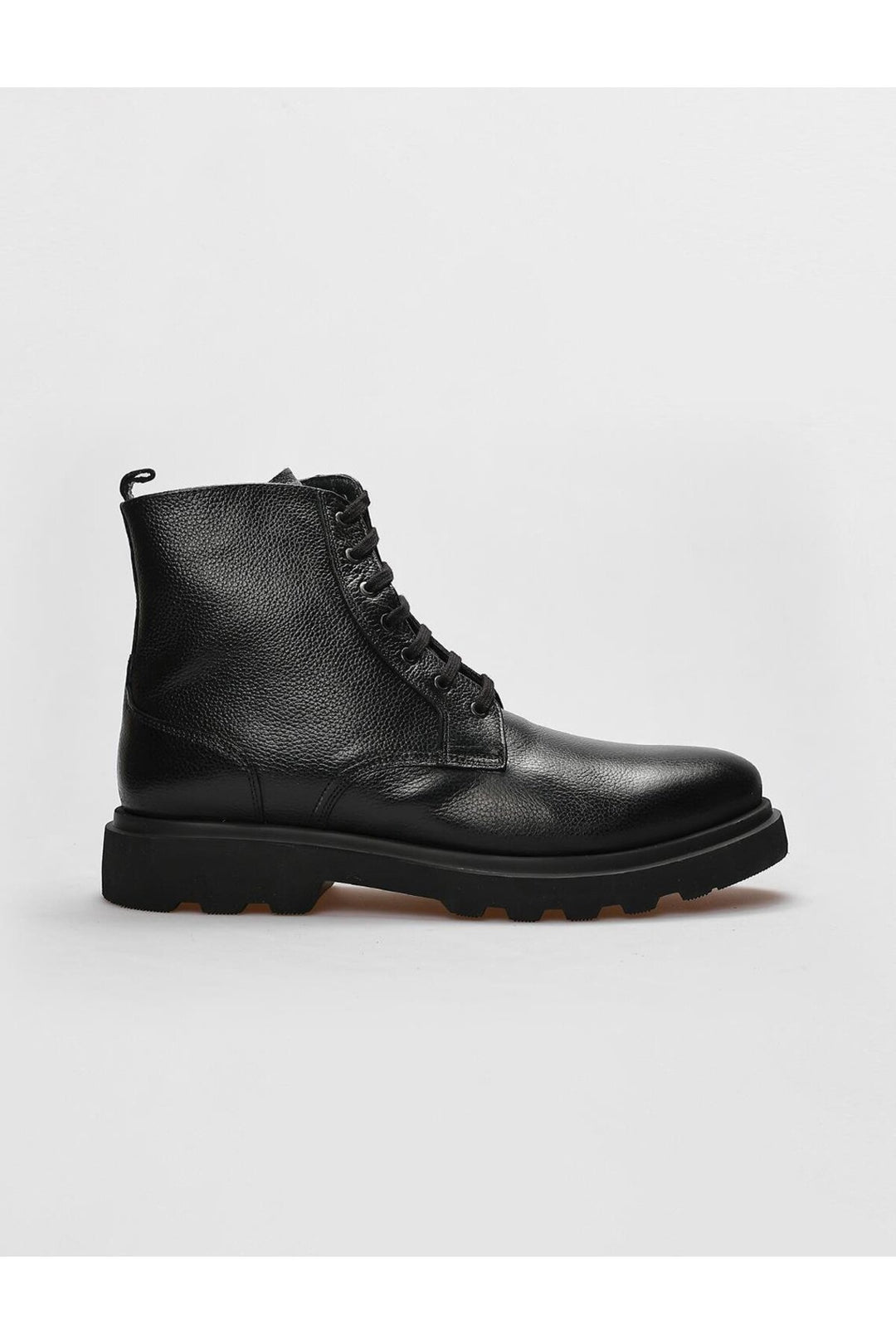 Cabani Shoes Bottines pour hommes en cuir véritable noires à lacets et fermeture éclair - Noir