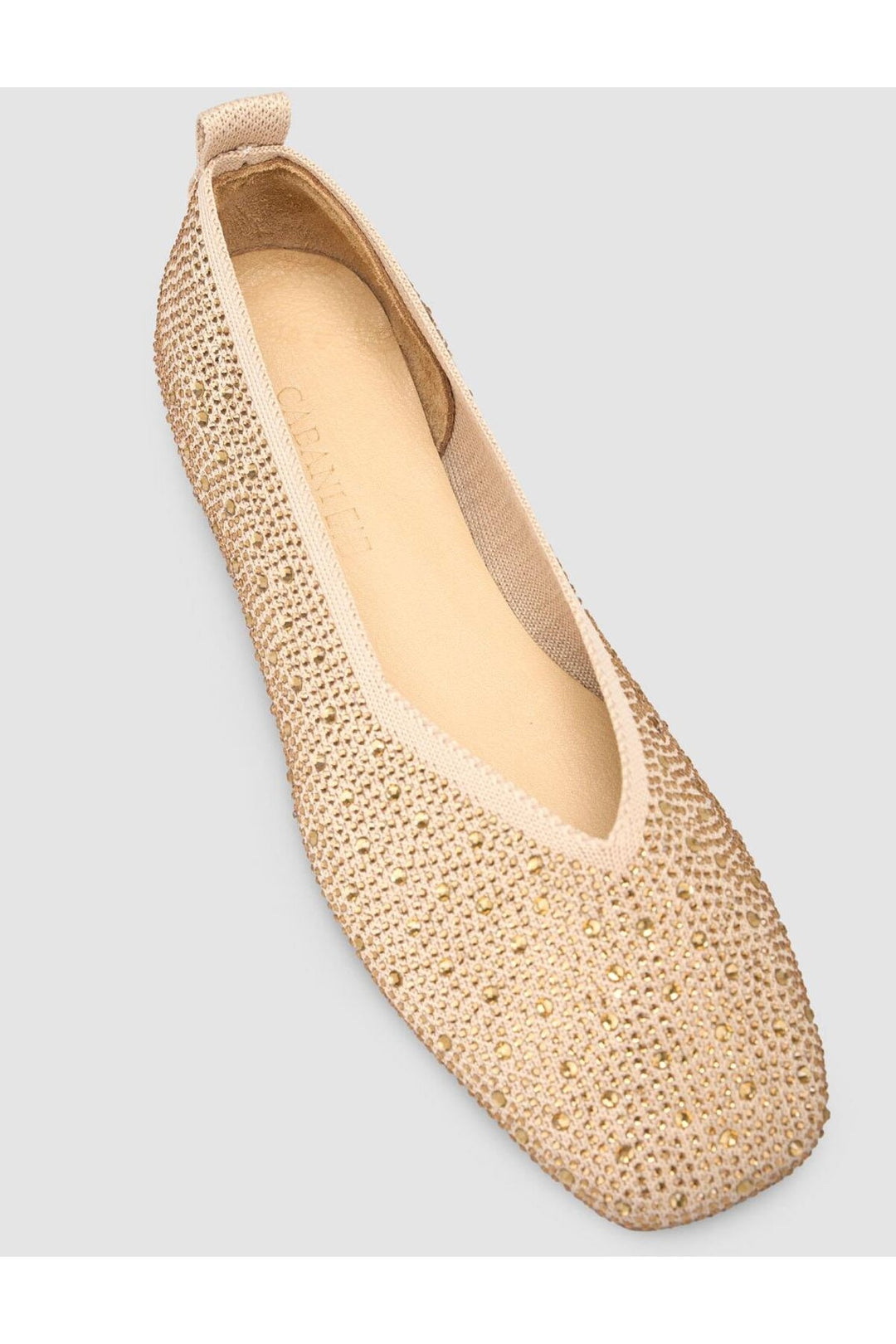Cabani Shoes Ballerines femmes en beige avec pierres Serario - Beige