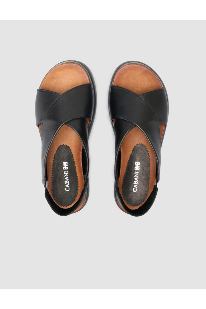 Cabani Shoes %100 Cuir véritable Sandales noires pour femmes - Multicolore