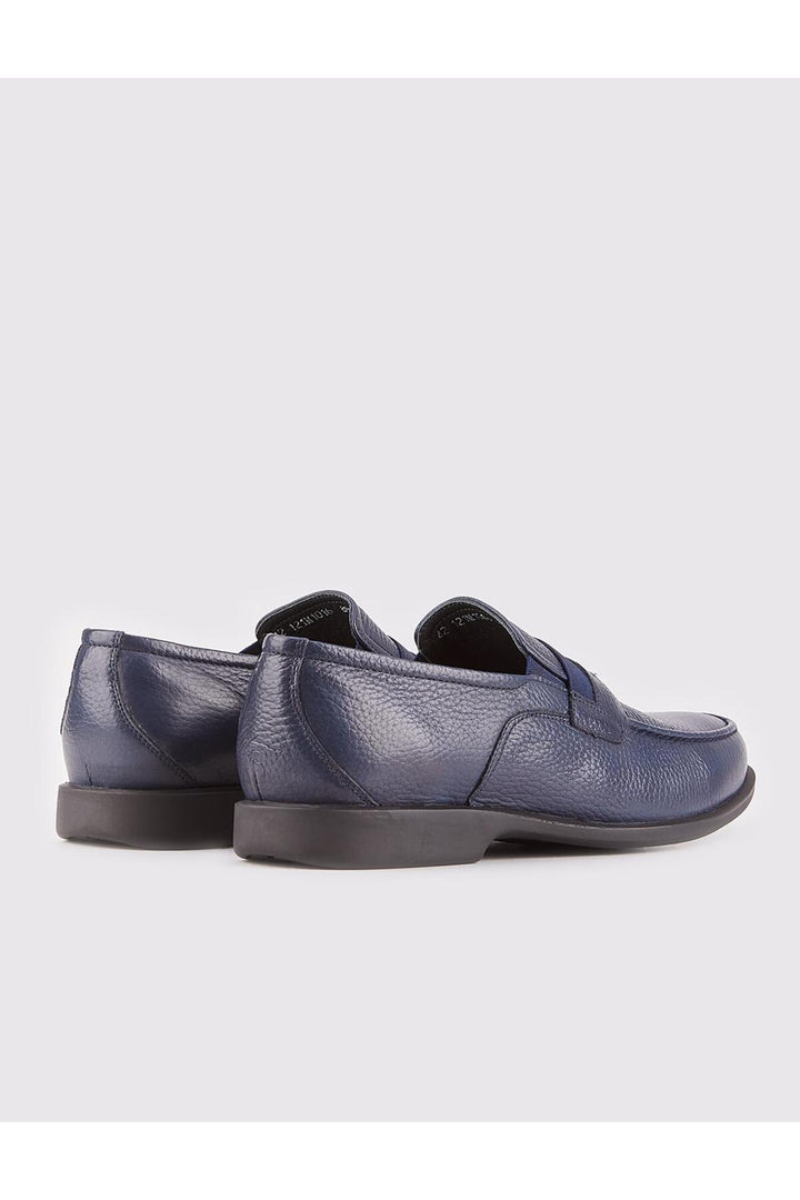 Cabani Shoes Mocassins pour hommes en cuir véritable bleu marine - Bleu marine
