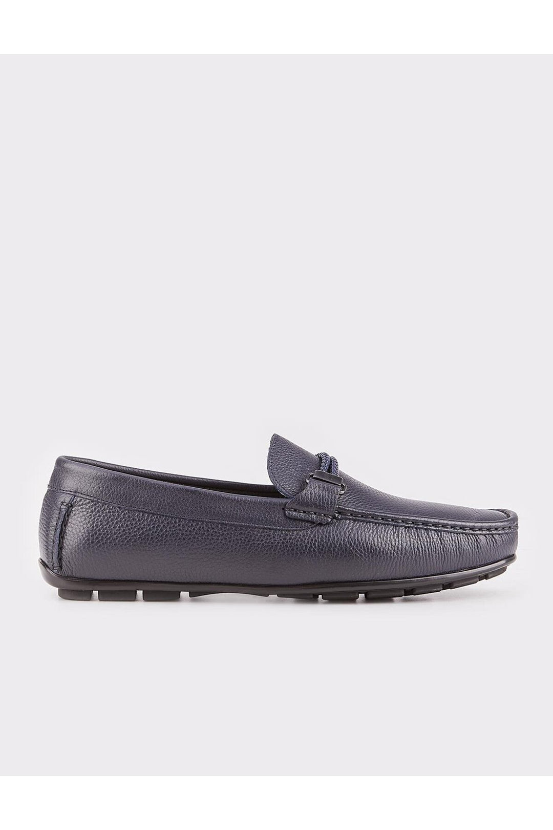 Cabani Shoes Mocassins pour hommes en cuir véritable avec semelle en caoutchouc bleu marine - Bleu marine
